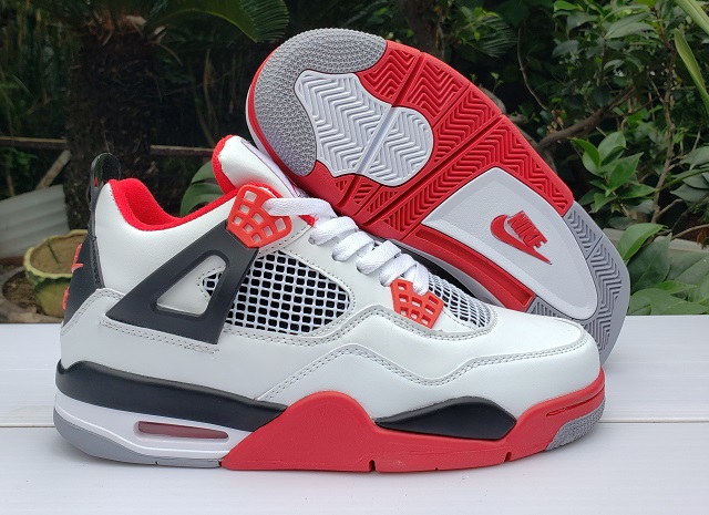 Women Air Jordan 4 Cement White Varsity Red